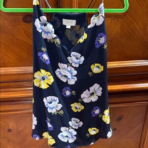 LOFT Floral Camisole - Black with Yellow and Purple Accents